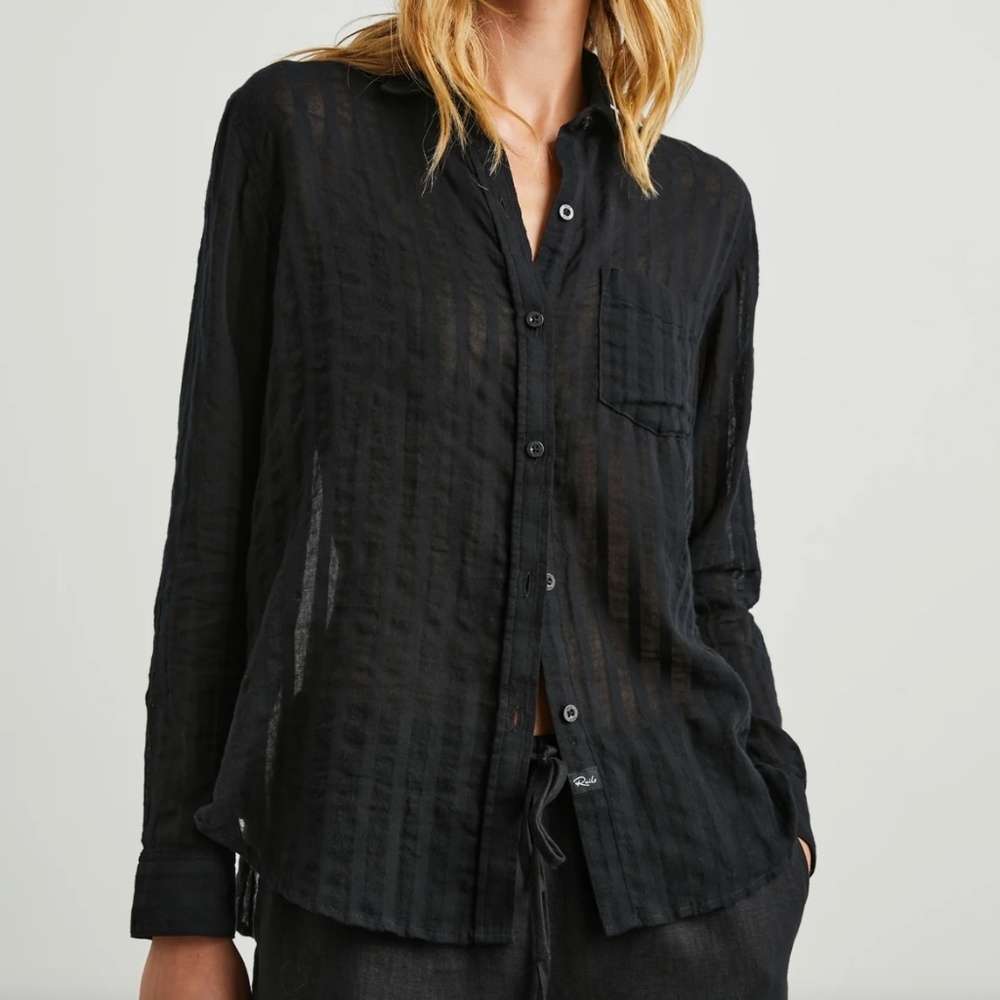 NEW Rails Charli Shirt β Black Shadow Stripe β Size Medium β NWT - Picture 2 of 15